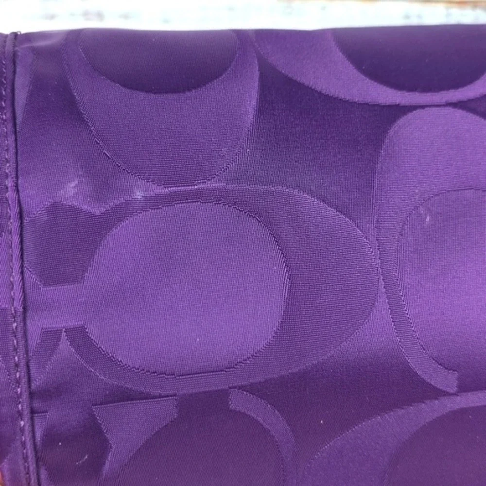 COACH VINTAGE HTF  RARE PURPLE SIGNATURE NYLON TRAVEL ORGANIZER COSMETIC BAG GUC
